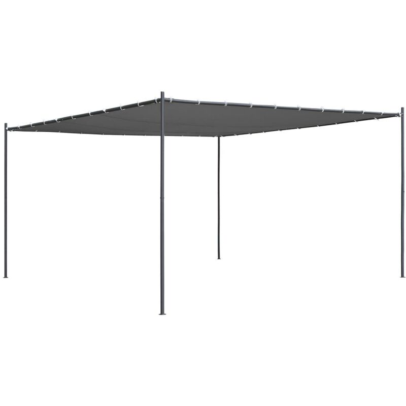 

Cenador tejado inclinado gris antracita 400x400x264 cm 180 g/m²
