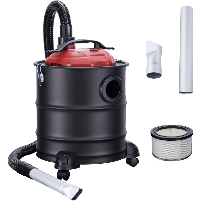 Aspirateur à Cendres bac de récupération de 20 l 1200 w avec Filtre hepa Tuyau d'aspiration Flexible - Arebos