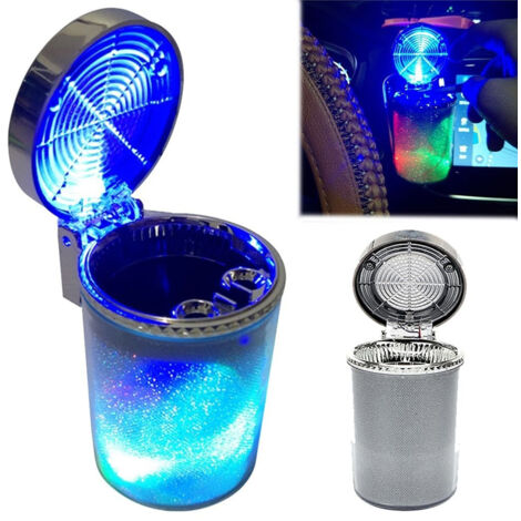 Cendrier de voiture LED avec ventilation - Cylindre à cendres fumées