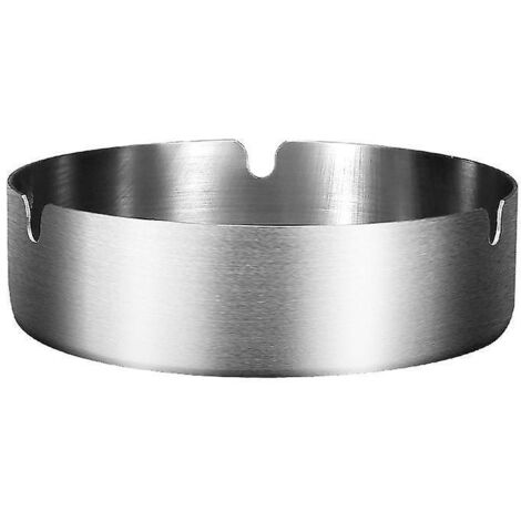 cendrier En Acier Inoxydable Sans Couvercle, Diamtre 10 Cm, Cendrier De Bureau De Salon La Maison, Cendrier Rond
