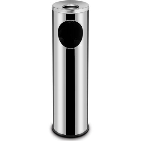 Cendrier en acier intégré à une poubelle 15L - Hendi 691380