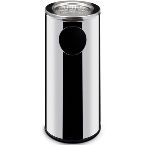 Cendrier en acier intégré à une poubelle 33L - Hendi 691397