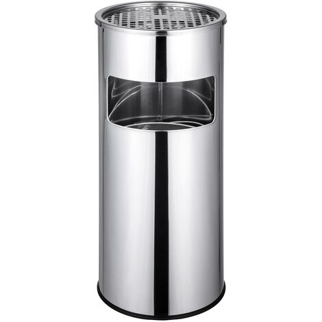 Cendrier extérieur design avec poubelle en acier inoxydable 30 litres acier - Noir