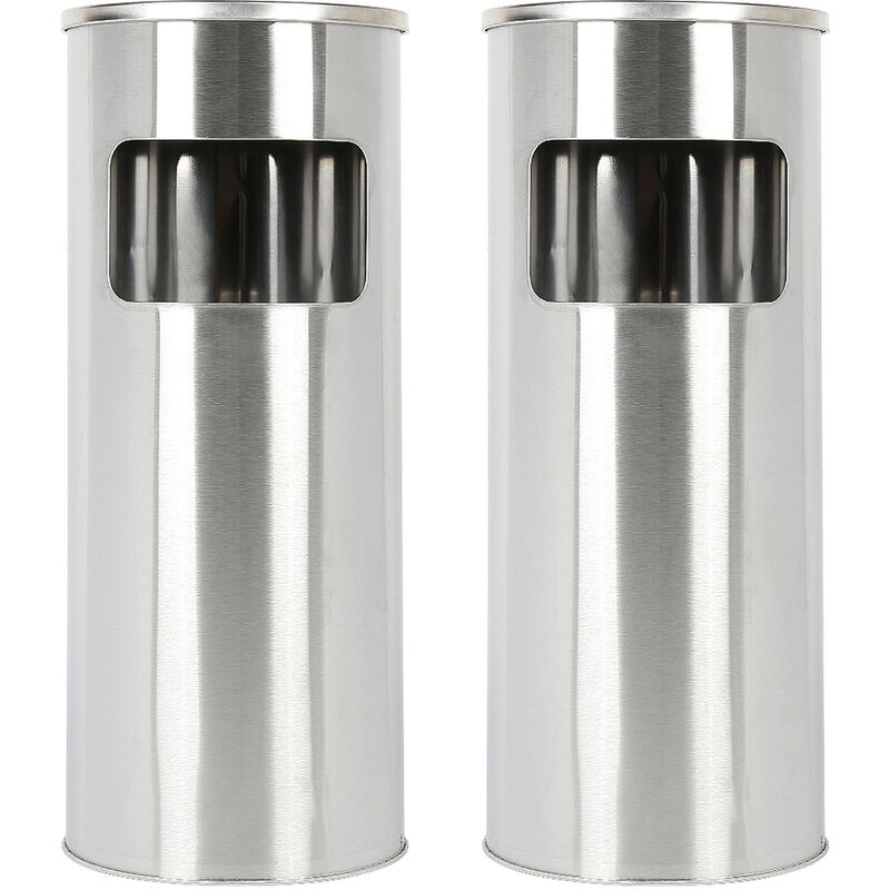 Cendrier Extèrieur Intérieur sur Pied Poubelle en Acier Poubelle à cendrier d'hôtel argent