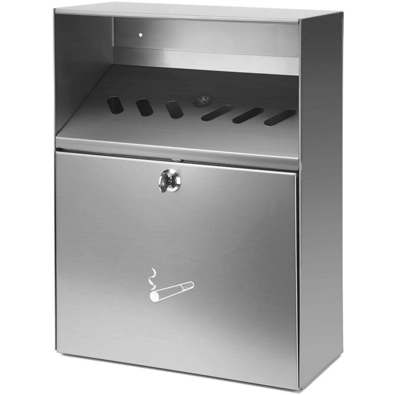 V-part - frankel kaiserkraft, Cendrier mural en inox, avec toit, h x l