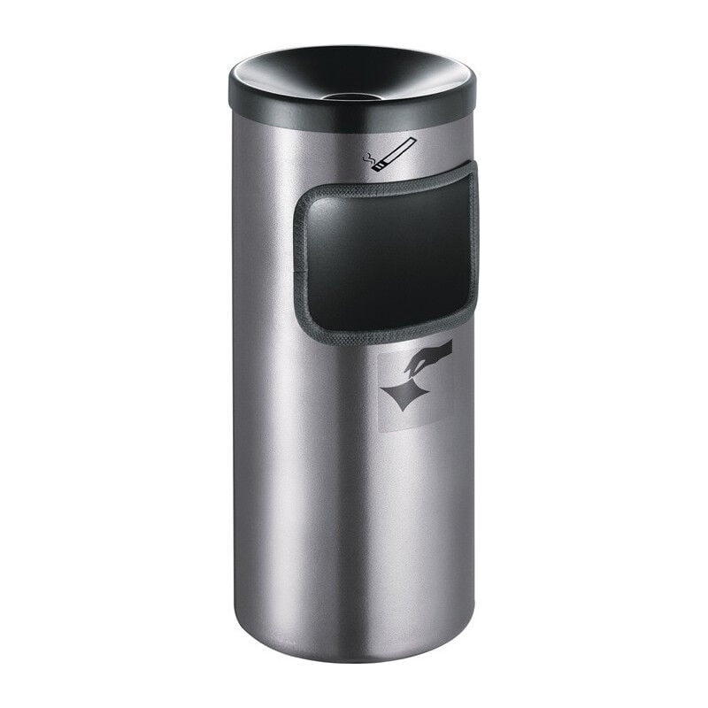 Cendrier mural de sécurité d.180xH410mm rouge avec dispositif de basculement tkg