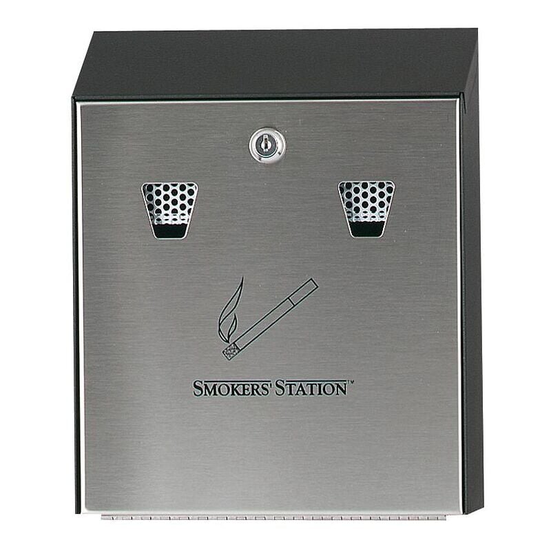 Cendrier muraux Smokers Station acier galvanisé Rubbermaid