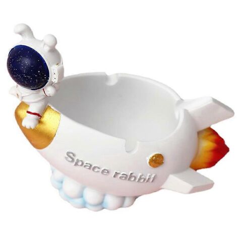 Cendrier Space Rabbit en résine pour cigares, résistant à la chaleur et antiadhésif, idéal pour la maison, le bureau, le bar ou un bureau. Cadeau parfait pour hommes et femmes.