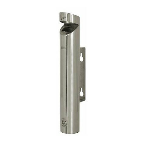 Cendrier tubulaire Totem avec toit de protection - Mural - 1,7L - Inox miroir