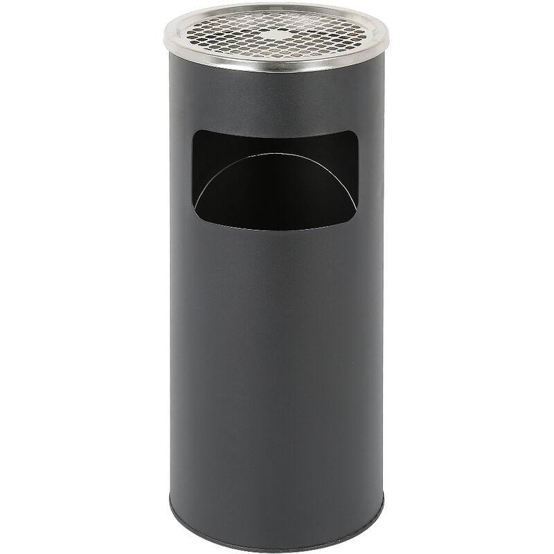 Cendrier Extérieur Intérieur sur Pied Poubelle en Acier Noir Chormé 12 L