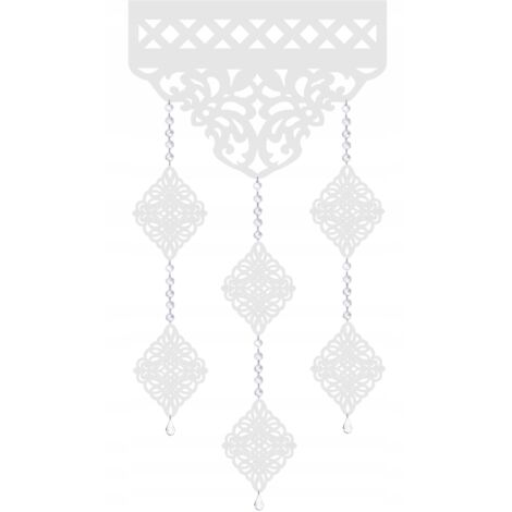 Cenefa moderna K18 con péndulos calados, decoración de ventanas OZDOB