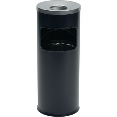 Cenicero combinado Ø250xH630mm hoja de acero negro DURABLE