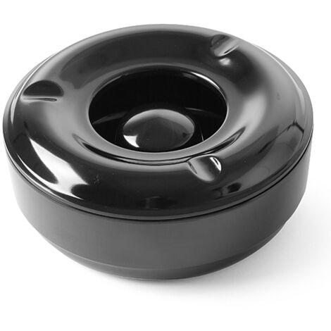 Cenicero con tapa fabricado en melamina negra, diámetro 146 mm - Hendi569757