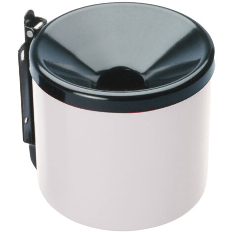 Cenicero de pared autoextinguible para interior y exterior, color blanco, diámetro 15 centímetros