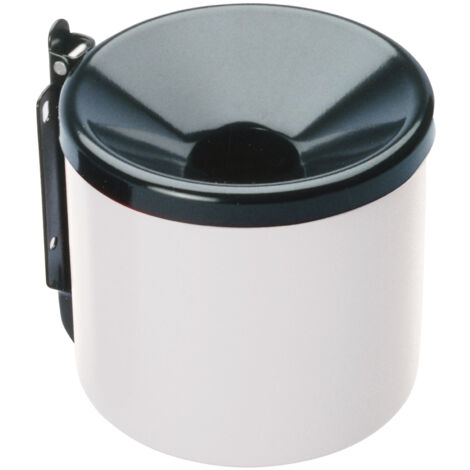 Cenicero de pared autoextinguible para interior y exterior, color blanco, diámetro 9 cm