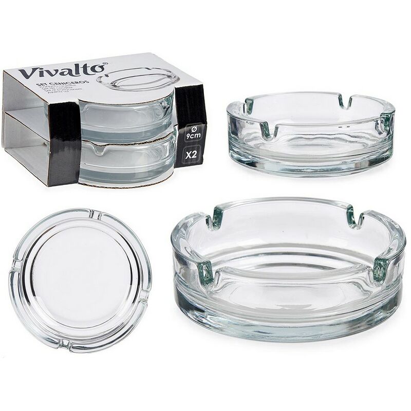 

Cenicero Transparente Cristal (2 Piezas) (Ø 10,6 x 3,5 cm)