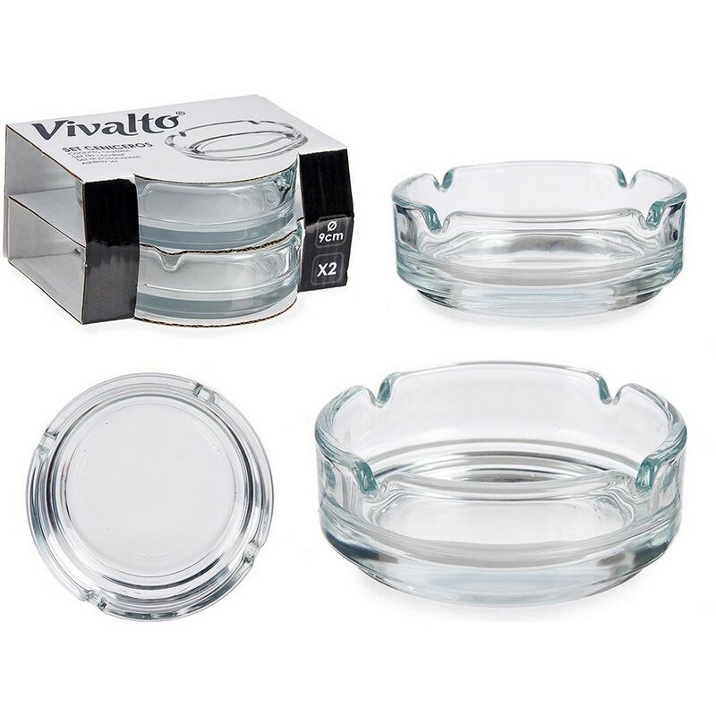 

Cenicero Transparente Cristal (2 Piezas) (Ø 9 x 3 cm)