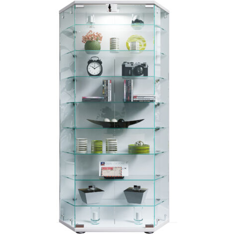 CenilaXL Vitrinenschrank 2 Türen weiß.