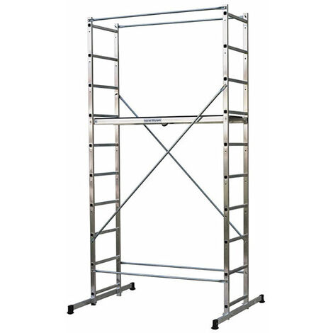 Centaure – Échafaudage domestique 3.78m – Hauteur de travail max 3.78m – Plateau antidérapant 1.30x0.46m – Montage facile avec 1 personne