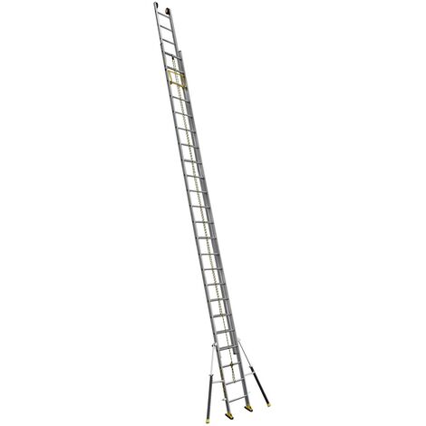 Centaure – Échelle coulissante 2 plans à corde – Longueur déployée 11m65 – 2x23 barreaux en aluminium – Stabilisateurs réglables