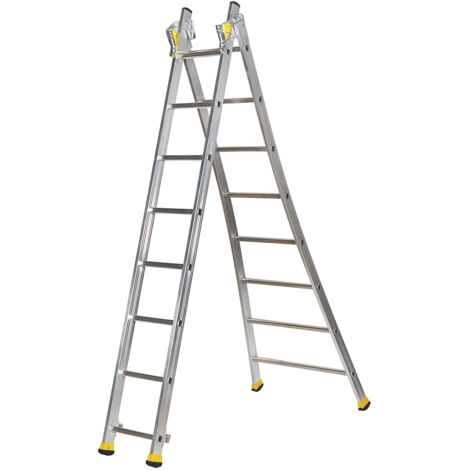 Centaure – Échelle transformable 2 plans T2 2m50/4m15 – Aluminium léger – 4 positions d'utilisation – Stabilité optimale sur terrains irréguliers