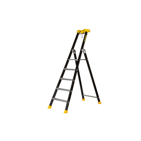 Centaure – Escabeau 5 marches aluminium – Hauteur d'accès 3,10 m – Charge max 150 kg – Garde-corps 650 mm – Tablette porte-outils 285 x 170 mm