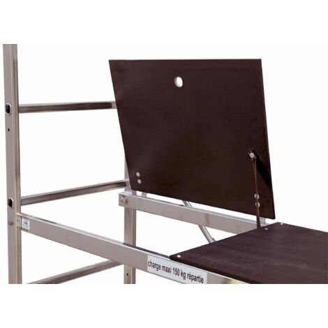 Centaure – Plancher à trappe pour échafaudage B4 203702 – Bois antidérapant – Dimensions 1,30x0,46m – Accès intérieur avec fermeture automatique