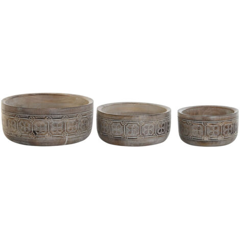 Center Table Set 3 Griffe 30.5x30.5x12.7 natürliches Handle Multicolor -Farbmaterial Familiendekorationsplateaux Details