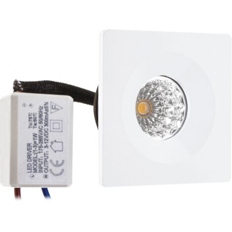 centimo square fixed recessed downlight 1x1w led 65lm 4000k l.4,6xan.4,6xh.0,3cm white