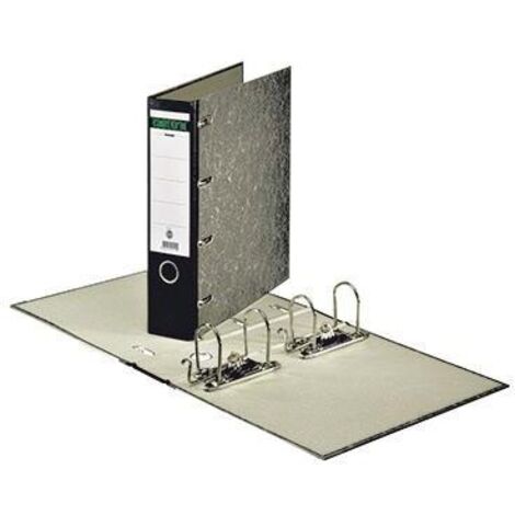 CENTRA Doppelordner Centra 75mm 2 x DIN A5 quer 4 Bügel Pappe Wolkenmarmor schwarz