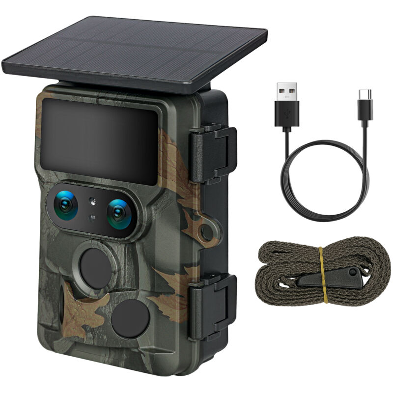 Centra Solar Trail Camera 4K Dual Lens WiFi Bluetooth Night Vision 32GB Card