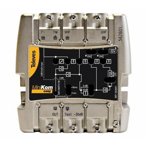 Central amplificadora banda ancha MiniKom EasyF 4 salidas Televes 562601
