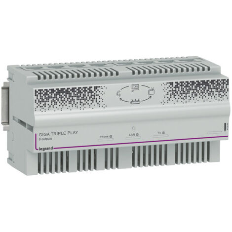 Centrale automatique Triple Play Gigabit modulaire pour distribution ADSL et fibre sur 8 prises RJ45 8 modules (413044)