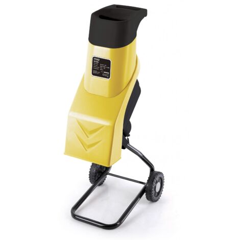 Centrale Brico – Broyeur de végétaux électrique 2000W – Diamètre de coupe 38mm – Système de broyage à plateau porte-couteaux – Bac de ramassage 40L