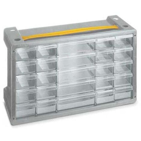 CENTRALE BRICO Casier à vis plastique 25 tiroirs, H. 24 x l. 40.5 x P. 15 cm