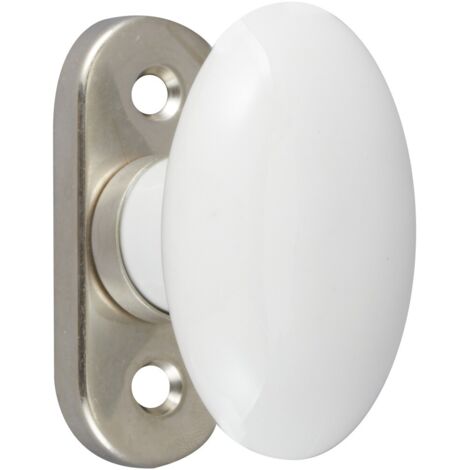 CENTRALE BRICO Crémone Uni, porcelaine de limoges nickelé mat blanc