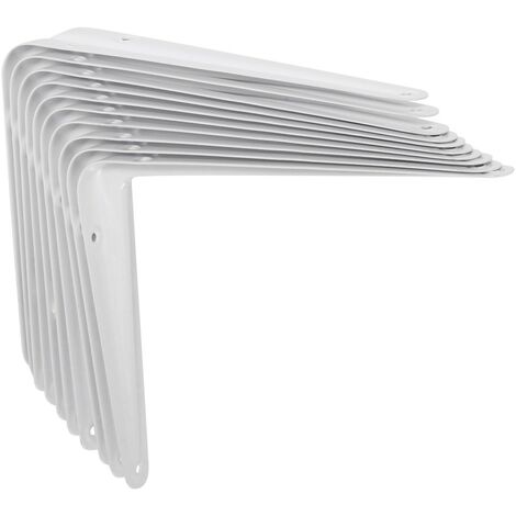 Centrale Brico Lot de 10 équerres Emboutie acier epoxy blanc, H.15 x P.20 cm