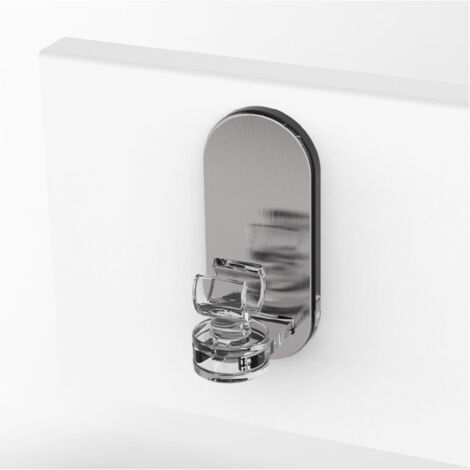 CENTRALE BRICO Lot de 2 supports sans perçage barre de vitrage Petite fenetre, 8 mm transparent