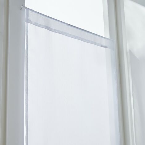 CENTRALE BRICO Paire de vitrages transparent, Idealis blanc l.60 x H.120 cm