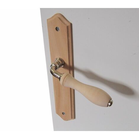 Centrale Brico – Poignées de porte en bois brut sans perçage – Entraxe 195 mm – Longueur 115 mm – Pour portes de placard et chambre