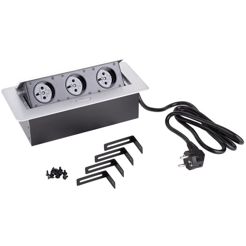 Centrale Brico - Prise électrique StrongPower 3x 230V, argent, fr