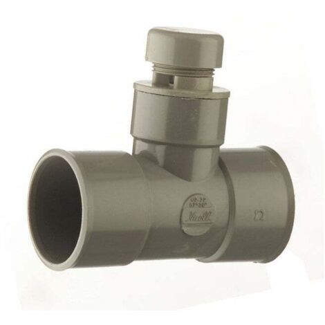 Centrale Brico – Té antivide PVC à coller femelle/femelle D.40 mm – Raccord anti-bruit pour évacuation eaux usées – Installation facile et rapide