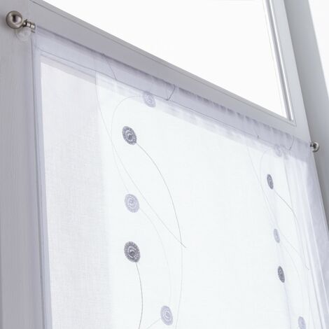 CENTRALE BRICO Vitrage tamisant, Orion gris/argent l.90 x H.210 cm