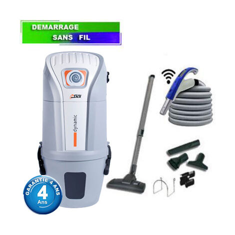 Centrale d'aspiration SACH VAC Dynamic 2.4 kW - Garantie 4 ans - Surface jusqu’à 500 m² - Set de nettoyage