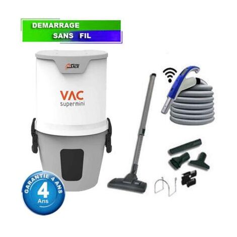 Centrale d'aspiration SACH VAC SUPER MINI - Garantie 4 ans - Surface jusqu’à 300 m² - Set de nettoyage