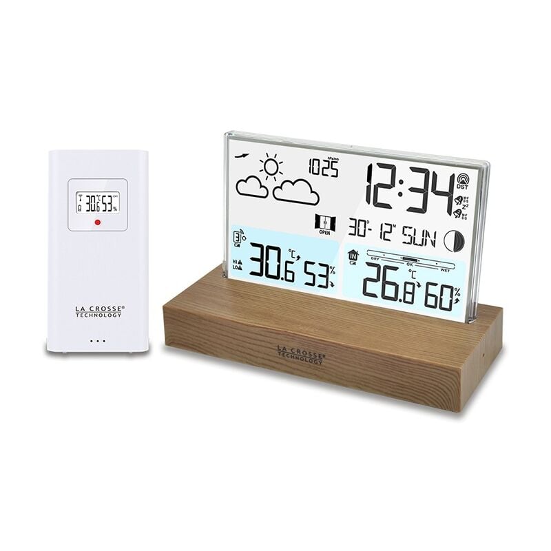 Station météo sans fil en bois La Crosse Technology WS6207MAC