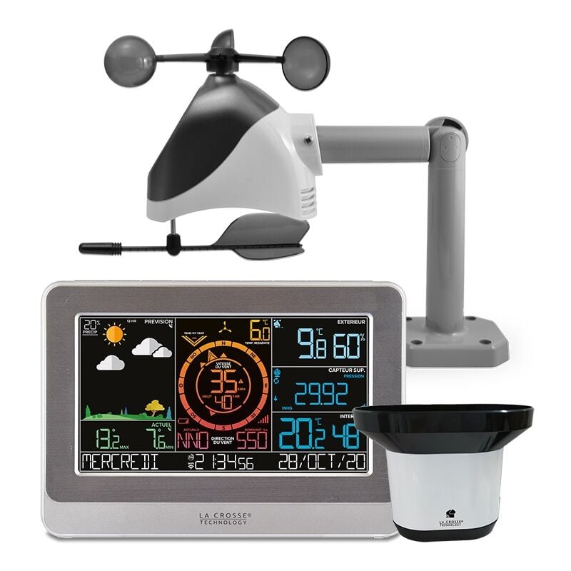 Station météo professionnelle blanc/gris La Crosse Technology WS6869-WHI-MEG