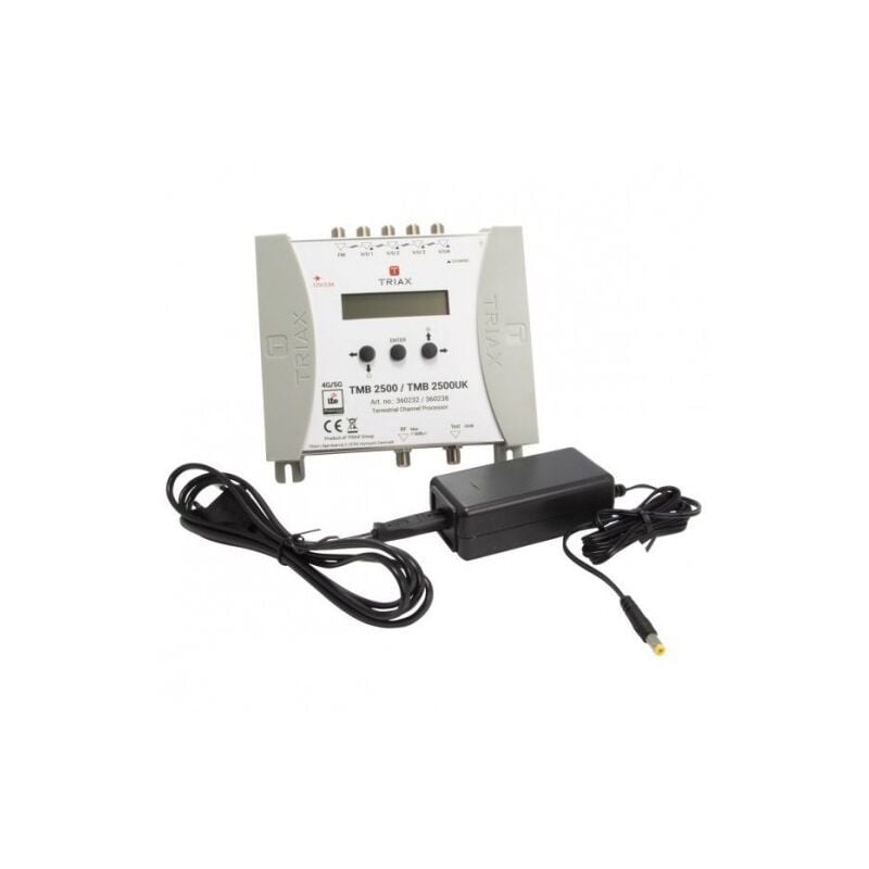 Centrale Programmable Terrestre tv vhf uhf fm tmb 2500 - 5 entrées 1 sortie, Gain 75 dB, Flex Matrix pour plus de 50 canaux