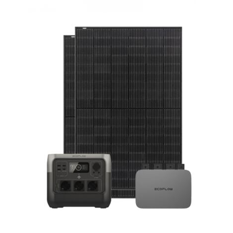 Centrale solaire ECOFLOW Powerstream + Batterie River 2 Pro 800 W + 2 panneaux solaires Tongwei 405W