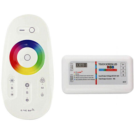 Centralina controller per strip led rgb 2.4 GHz RF wireless touch screen con telecomando rgb DC12/24V
